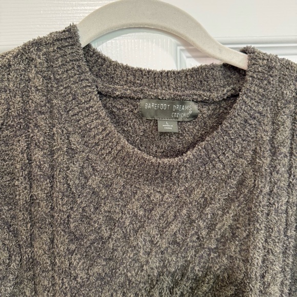 Barefoot Dreams CozyChic Aran Pullover in Olive Multi - Picture 2 of 6